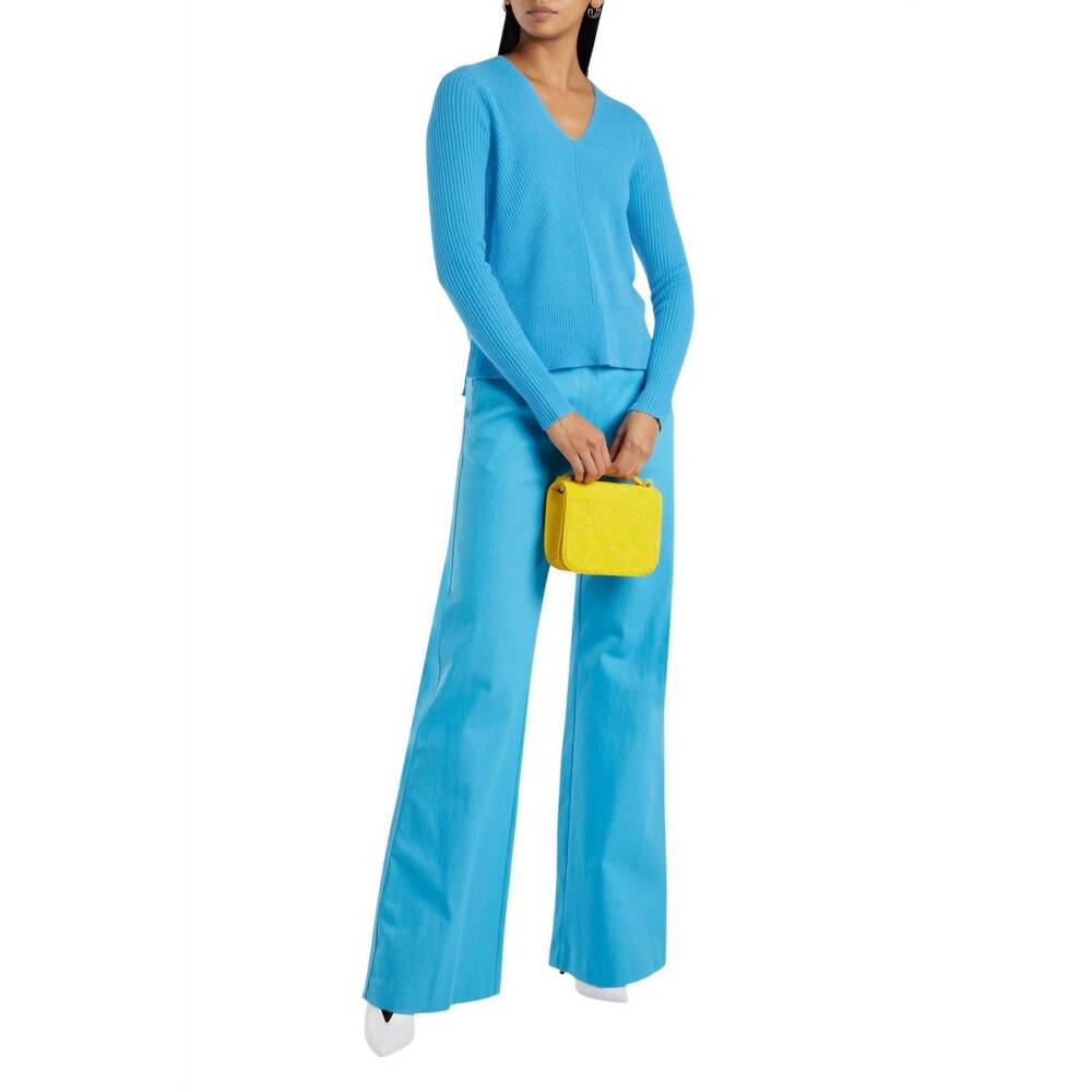 NEW N.PEAL ribbed cashmere sweater in blue
